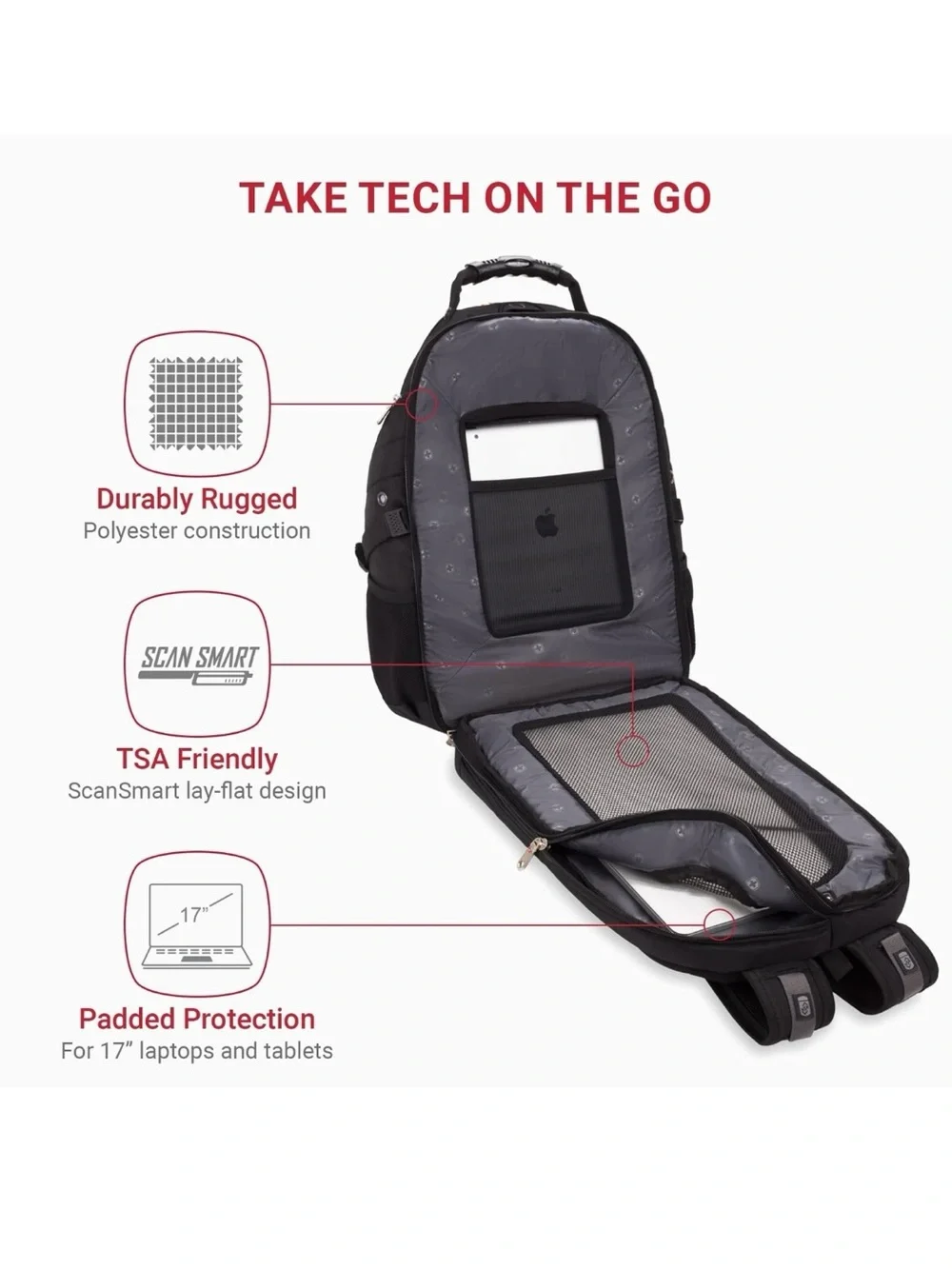 BNWT - SwissGear 1900 ScanSmart TSA 17 Laptop Backpack